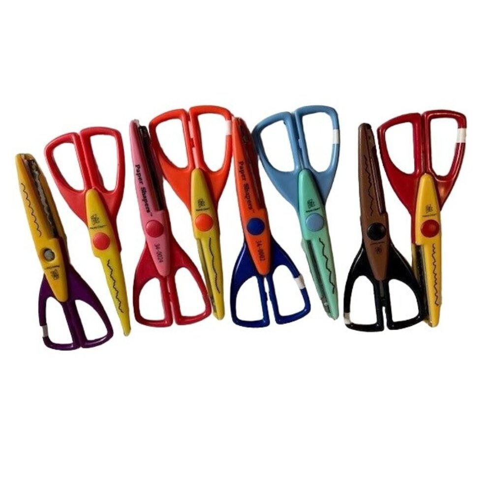 Craft Paper Shapers Scissors 8-Piece Scrapbooking Set Fun Decorative Wavy Edges